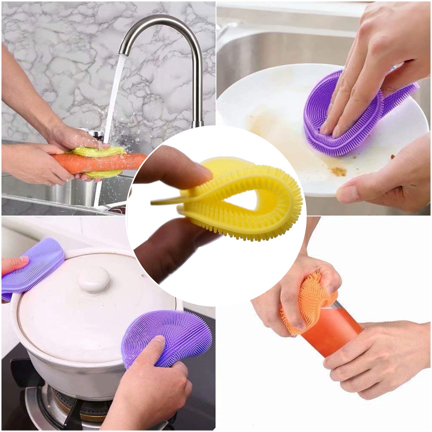 1344A Cleaning Supplies Sponges Silicone Scrubber for Kitchen Non Stick Dishwashing & Baby Care Sponge Brush Household Health Tool( Pack of 5pc). DeoDap 1344A Cleaning Supplies Sponges Silicone Scrubber for Kitchen Non Stick Dishwashing & Baby Care Sponge Brush Household Health Tool( Pack of 5pc). DeoDap